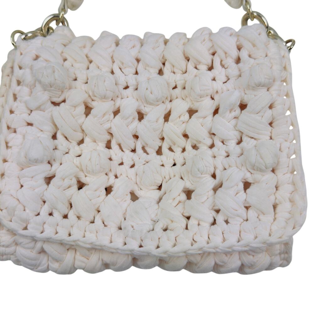 Zara Boho Hippie Earthy Natural Textured Crochet Woven Cream Cross Body Bag - Picture 2 of 11